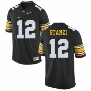 Men's Iowa Hawkeyes #12 Ricky Stanzi NCAA College Jersey Black