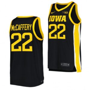Men's Iowa Hawkeyes Patrick McCaffery Black 22 Replica Jersey College Basketball