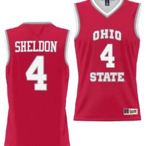 Men's Jacy Sheldon Jersey 4 Ohio State Buckeyes Basketball Lightweight Scarlet