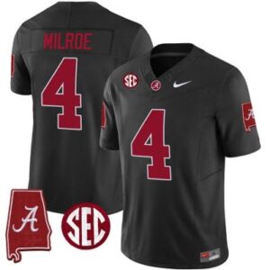 Men's Jalen Milroe Jersey #4 Alabama Crimson Tide Vapor Stitched Football Alaba