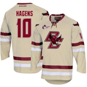 Men's James Hagens Jersey #10 Boston College Eagles Hockey All Stitched Gold