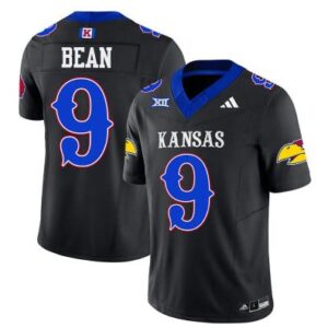 Men's Jason Bean Jersey #9 Kansas Jayhawks Blackhawk Vapor Limited Football Bla