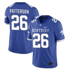 Men's Jason Patterson Jersey #26 Kentucky Wildcats College Football Game Blue