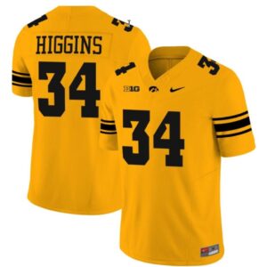 Men's Jay Higgins Jersey #34 Iowa Hawkeyes Vapor Limited College Gold