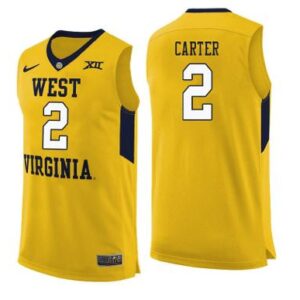 Men's Jevon Carter #2 Yellow West Virginia Mountaineers Basketball Jersey