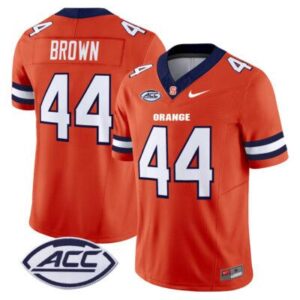 Men's Jim Brown Jersey #44 Syracuse Orange Vapor Football All stitched Orange