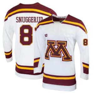 Men's Jimmy Snuggerud #81 Minnesota Golden Gophers Hockey Stitched Jersey White