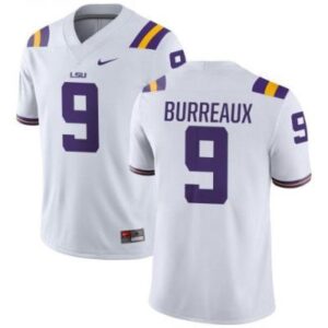 LSU Tigers #9 Joe Burreaux College Football White Limited Stitched Jersey
