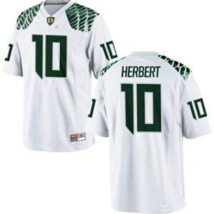 Men's Justin Herbert #10 Oregon Ducks Football Limited Official Jersey White