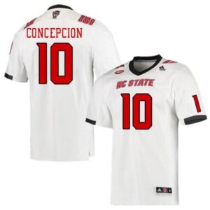 Men #10 K Concepcion NC State Wolfpack College Football Jerseys Stitched White
