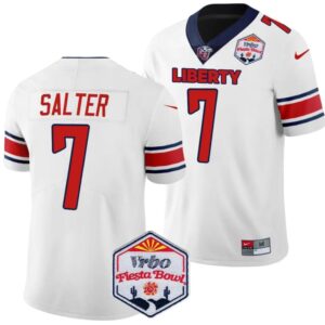 Men's Kaidon Salter Jersey #7 Liberty Flames Fiesta Bowl Patch 2024 Football Wh
