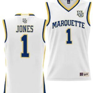 Men's Kam Jones Jersey 1 Marquette Golden Eagles NIL Basketball Lightweight Whi