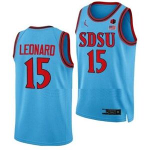 Men's Kawhi Leonard Jersey San Diego State Aztecs Basketball Blue Alternate #15