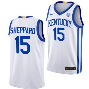 Men's Kentucky Wildcats #15 Reed Sheppard White Jerseys
