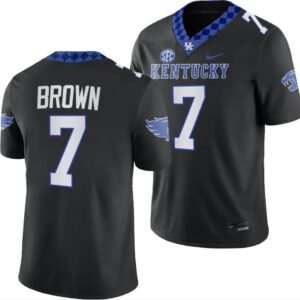 Men's Kentucky Wildcats Barion Brown Jersey #7 Alternate Football Game Black 20