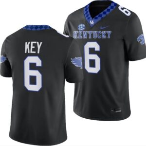 Men's Kentucky Wildcats Dane Key Jersey #6 Alternate Football Game Black 2023