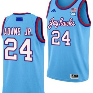 Men's KJ Adams Jr Jersey 24 Kansas Jayhawks Basketball DRIP Alternate  Baby Blue