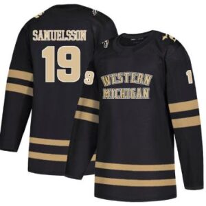 Men's L Samuelsson Jersey #19 Western Michigan Broncos Hockey All Stitched Black