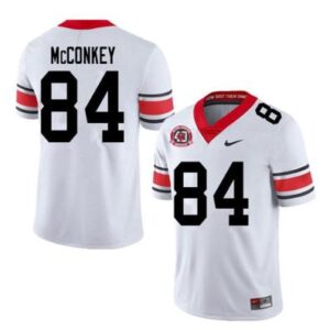 Mens Ladd McConkey #84 White UGA Bulldogs 40th Anniversary NCAA Alternate Jersey