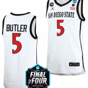 Men's Lamont Butler Jersey San Diego State Aztecs Basketball 2023 NCAA Final Fo