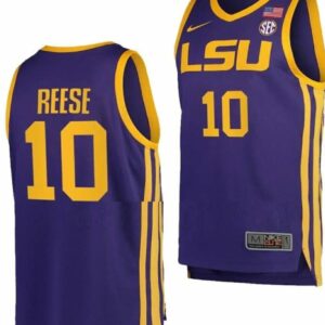 Men's LSU Tigers Angel Reese Jersey College Basketball Purple #10