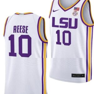 Men's LSU Tigers Angel Reese Jersey College Basketball White #10