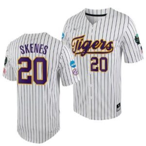 LSU Tigers Paul Skenes Jersey #20 NCAA College Baseball Stitched White Stripe