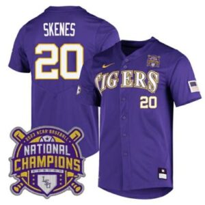 Men's LSU Tigers Skenes Jersey #20 National Champions College Baseball Stitched