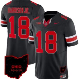 Men's Marvin Harrison Jr Jersey #18 Ohio State Buckeyes College Football Black