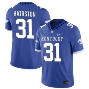 Men's Maxwell Hairston Jersey #31 Kentucky Wildcats College Football Game Blue