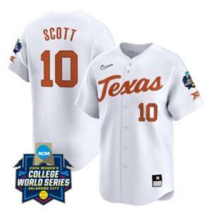 Mia Scott Jersey #10 Texas AM Aggies 2024 World Series NCAA Baseball White