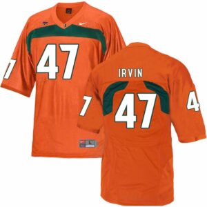 Men's Miami Hurricanes #47 Irvin NCAA College Jersey Orange