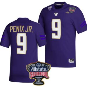 Men's Michael Penix Jr Jersey #9 Washington Huskies Allstate Sugar Bowl Patch 2