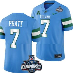 Men's Michael Pratt Jersey #7 Tulane Green Wave 2022 ACC Football Championship