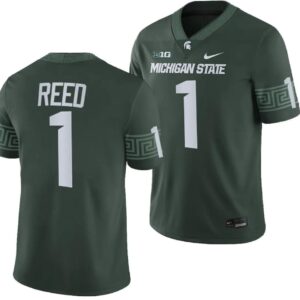 Men's Michigan State Spartans Jayden Reed Jersey #1 College Game 2023 Green