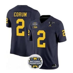 Men's Michigan Wolverines #2 Blake Corum Jersey navy