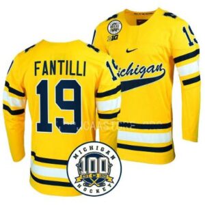 Michigan Wolverines Adam Fantilli #19 Jersey 2024 NCAA Men's Hockey Champions