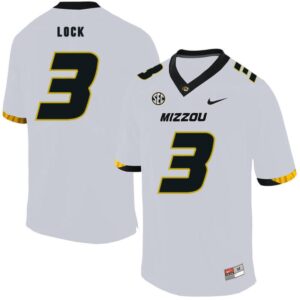 Men's Missouri Tigers #3 Drew Lock NCAA Jersey College White