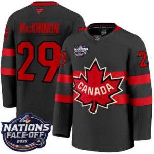 Men's Nathan MacKinnon Jersey #29 Canada 4 Nations Face-Off 2025 Stitched Black
