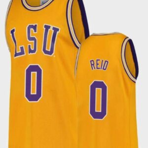 Men's Naz Reid Jersey LSU Tigers College Basketball Gold Replica #0
