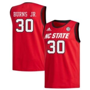 Men NC State Wolfpack #30 Burns JR. NCAA 2024 College Basketball Jerseys-Red