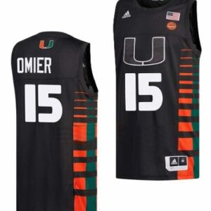 Men's Norchad Omier Jersey Miami Hurricanes Basketball Black 15