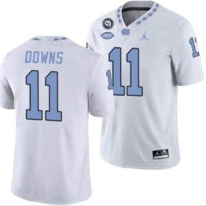 Men's North Carolina Tar Heels #11 Josh Downs Jersey Football White Player