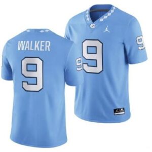 Men's North Carolina Tar Heels #9 Tez Walker Jersey Football Blue Player