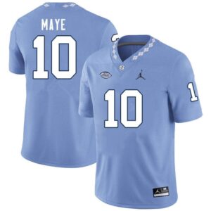 Men's North Carolina Tar Heels Drake Maye Jersey #10 College Blue