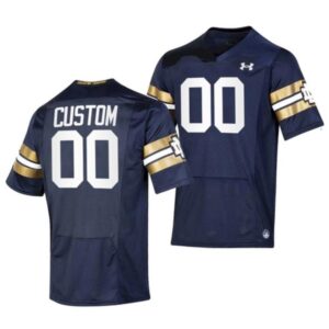 Men's Notre Dame Fighting Irish Custom Navy 2021 Shamrock Series Game Jersey