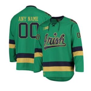 Men's Notre Dame Fighting Irish Custom Team Green Hockey Jersey