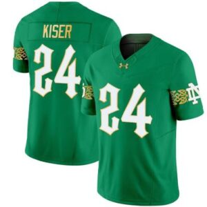 Men's Notre Dame Jack Kiser Jersey #24 College Football Stitched Green