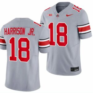 Men's Ohio State Buckeyes #18 Marvin Harrison JR. Gray 2023 F.U.S.E. Limited St