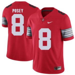 Men's Ohio State Buckeyes 8 DeVier Posey Red College Football Limited Jersey